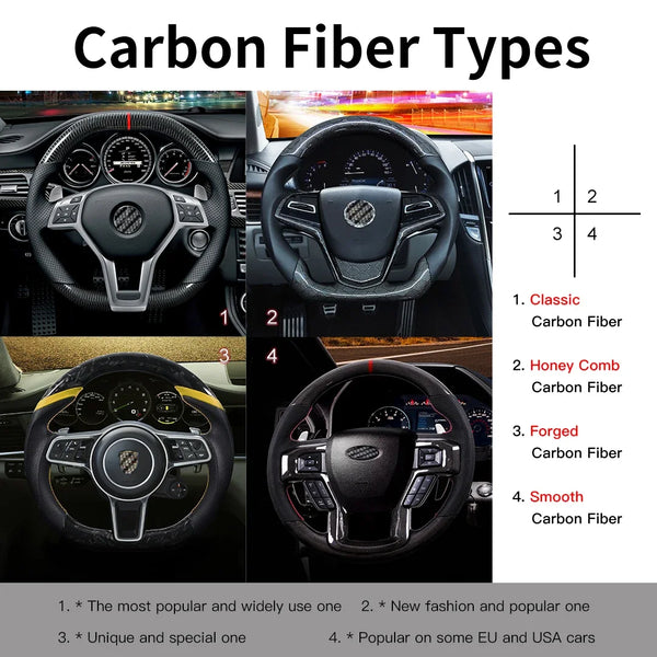 Volant intelligent Galaxy Pro en fibre de carbone avec LED pour Peugeot 308