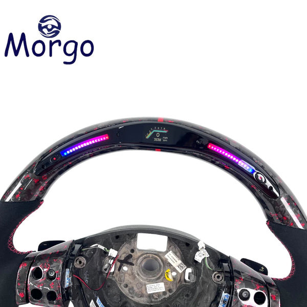 Volant carbone forgé cuir avec écran LED pour Volkswagen Golf 5 GTI
