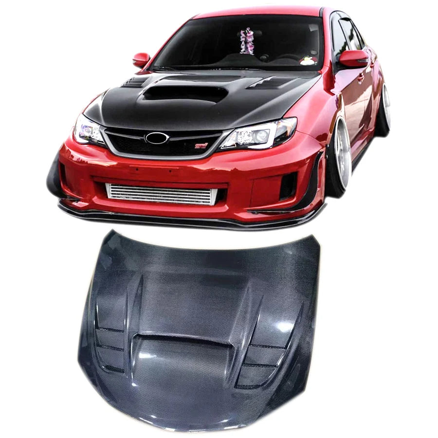 Capot FRP aspect carbone style VR-S Subaru WRX STI, 2008–2014