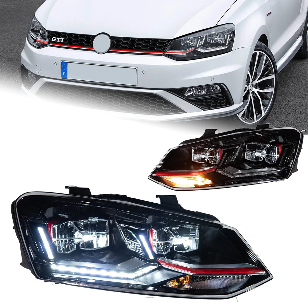 Phares LED lentille double L avec feux de jour, ampoule H7 12V – Volkswagen Polo GTI 2011-2018