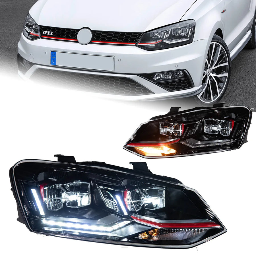 Phares LED lentille double L avec feux de jour, ampoule H7 12V – Volkswagen Polo GTI 2011-2018