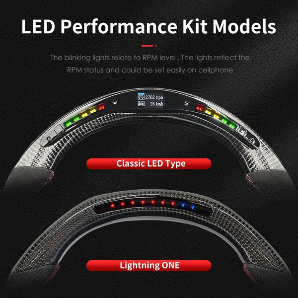 Volant intelligent Galaxy Pro en fibre de carbone avec LED pour Peugeot 308