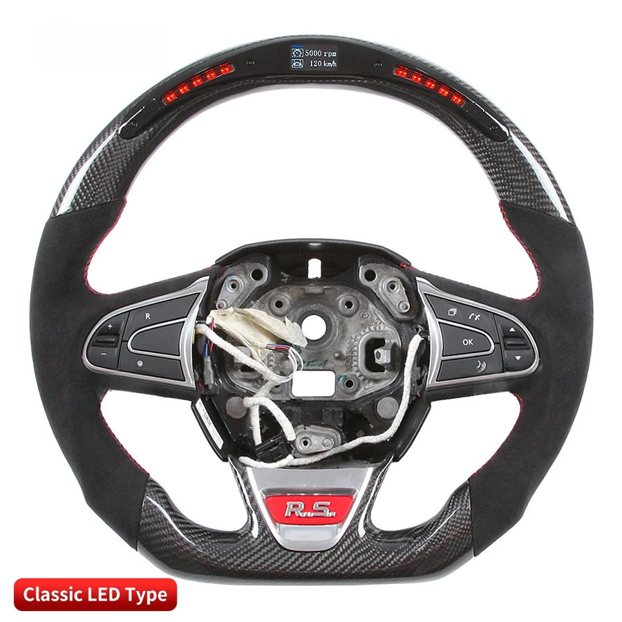 Personnalisé contrôle par application LED vitesse et régime moteur Real fibre de carbone volant pour Renault Megane sport Sty