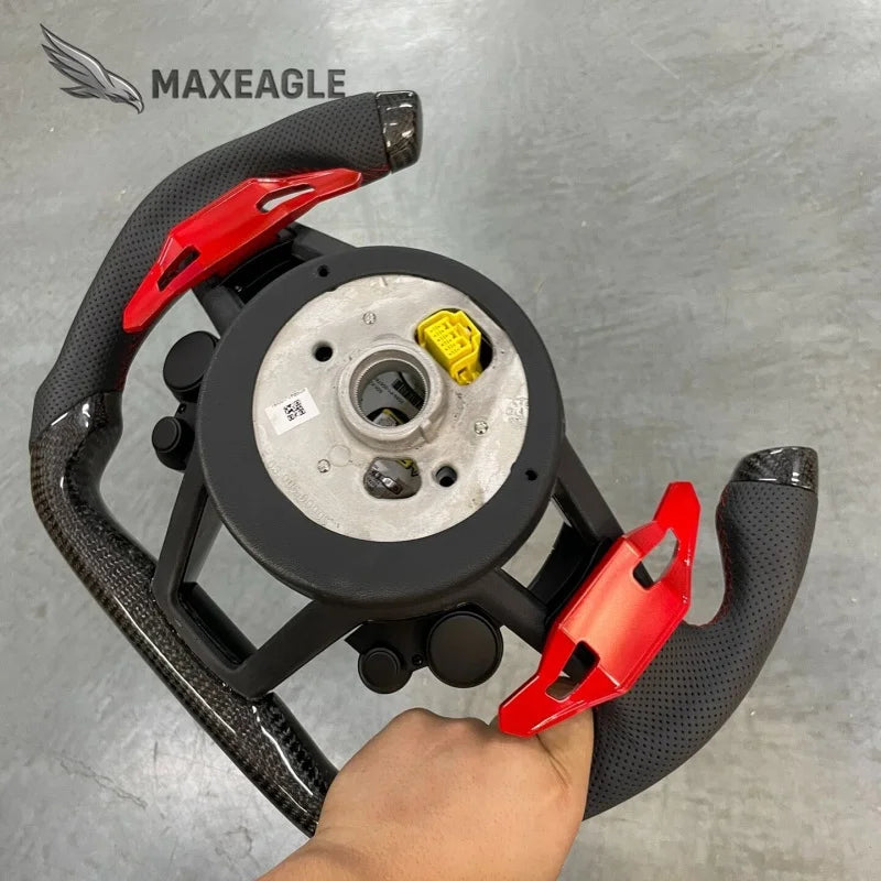 Volant complet en fibre de carbone pour Audi TT, R8, A3, A4 B9, A5, A6, A7, A8, Q3, Q5, Q7, Q8, S3 à S5 et RS3 à RS6, version sport
