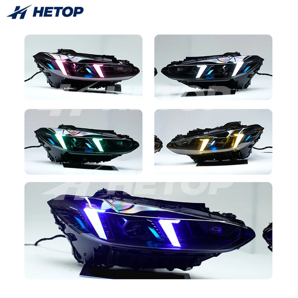 Phares LED RGB HETOP style Snake, plug & play – BMW Série 4 G22/M3 G80/M4 G82, 2021-2024
