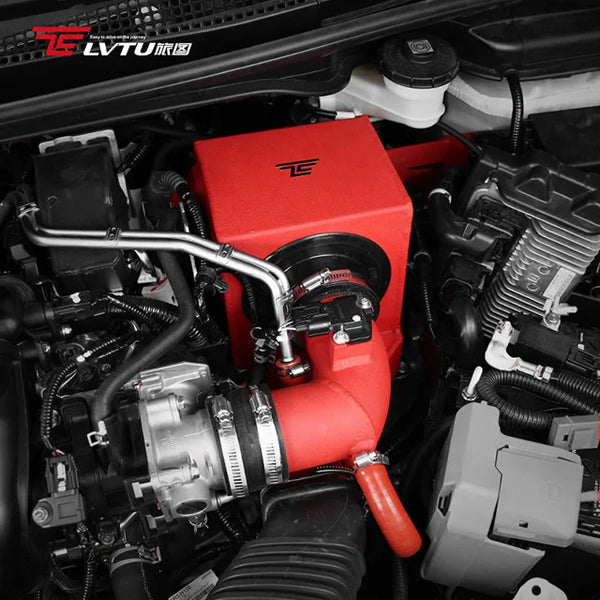 Kit filtre à air aluminium rouge Honda Fit GK5 — vue 1
