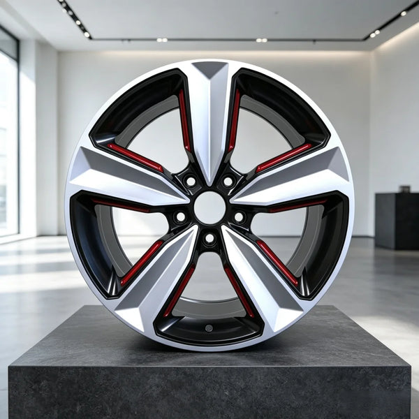 New 17 18 Inch Aluminium Alloy Five Spoke Wheels Black Silver 5x114.3 5x112 5x120 ET35 Wholesale