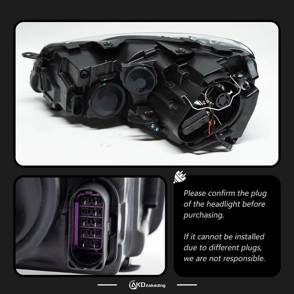 Phares LED design R20 avec Angel Eyes et faisceau Bi-Xenon AKD – Volkswagen Golf 6, 2009-2012