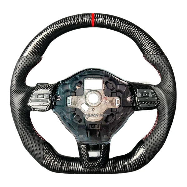 Kit d’habillage carbone brillant pour volant Volkswagen Golf MK5 à MK7