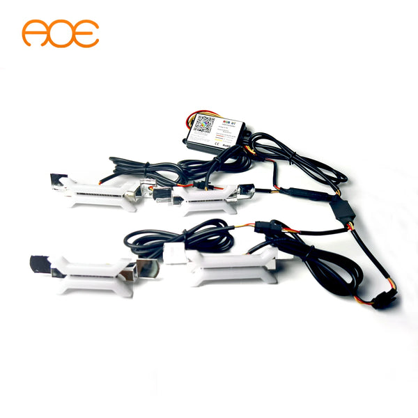 Kit 4 Feux de Jour LED RGB Chasing Pilotable par Application – Universel