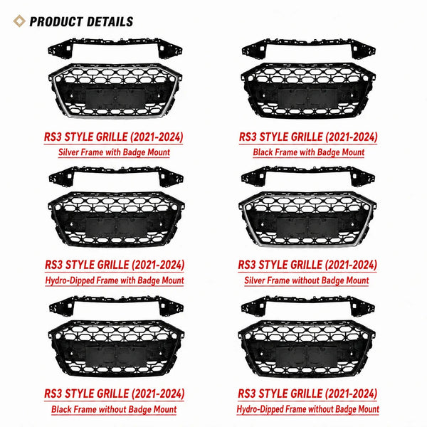 Kit Carrosserie Complet Style RS3 – Audi A3 8Y 2021-2024
