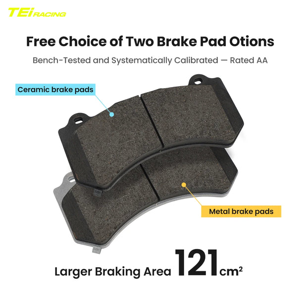 TEI S-X10 10 Piston Carbon Ceramic Big Brake kit 400mm 420mm 440mm Rotor pour tesla model s plaid – Version 2 - OURANE.COM