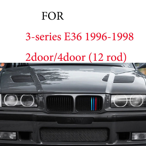 Bandes de garniture de calandre avant, 3 pièces, pour BMW série 1 2 3 4 5 6 7 8 X1 X2 X3 X4 X5 X6 X7 Z4 E46 E90 F30 E60 E81 F