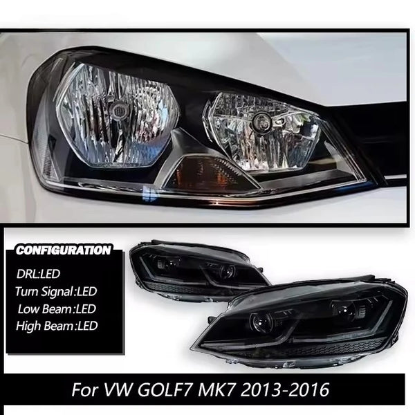 Phares LED DRL avec clignotant dynamique – Volkswagen Golf 7 Mk7, 2013-2017
