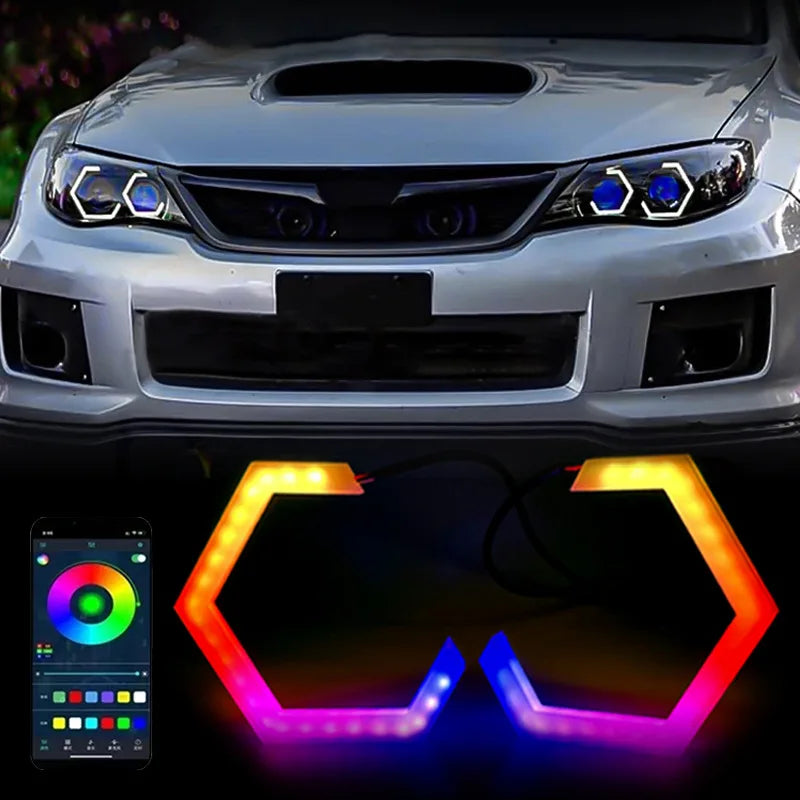 Anneaux LED Angel Eyes Multicolores Hexagonaux – Décoration Phare
