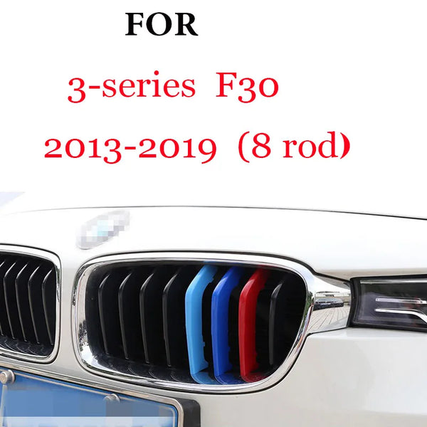 Bandes de garniture de calandre avant, 3 pièces, pour BMW série 1 2 3 4 5 6 7 8 X1 X2 X3 X4 X5 X6 X7 Z4 E46 E90 F30 E60 E81 F