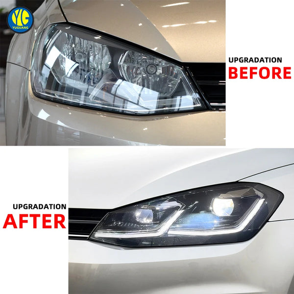 Phares avant LED YU GUANG, remplacement des phares halogènes – Volkswagen Golf 7/7.5 Mk7, 2013-2019
