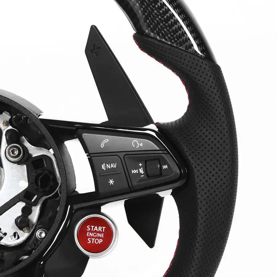 Volant sport en fibre de carbone avec LED RPM pour Audi A3, A4, A5, A6, A7, Q5, Q7, TT, S3, S5, RS3, RS5, RS7 et R8