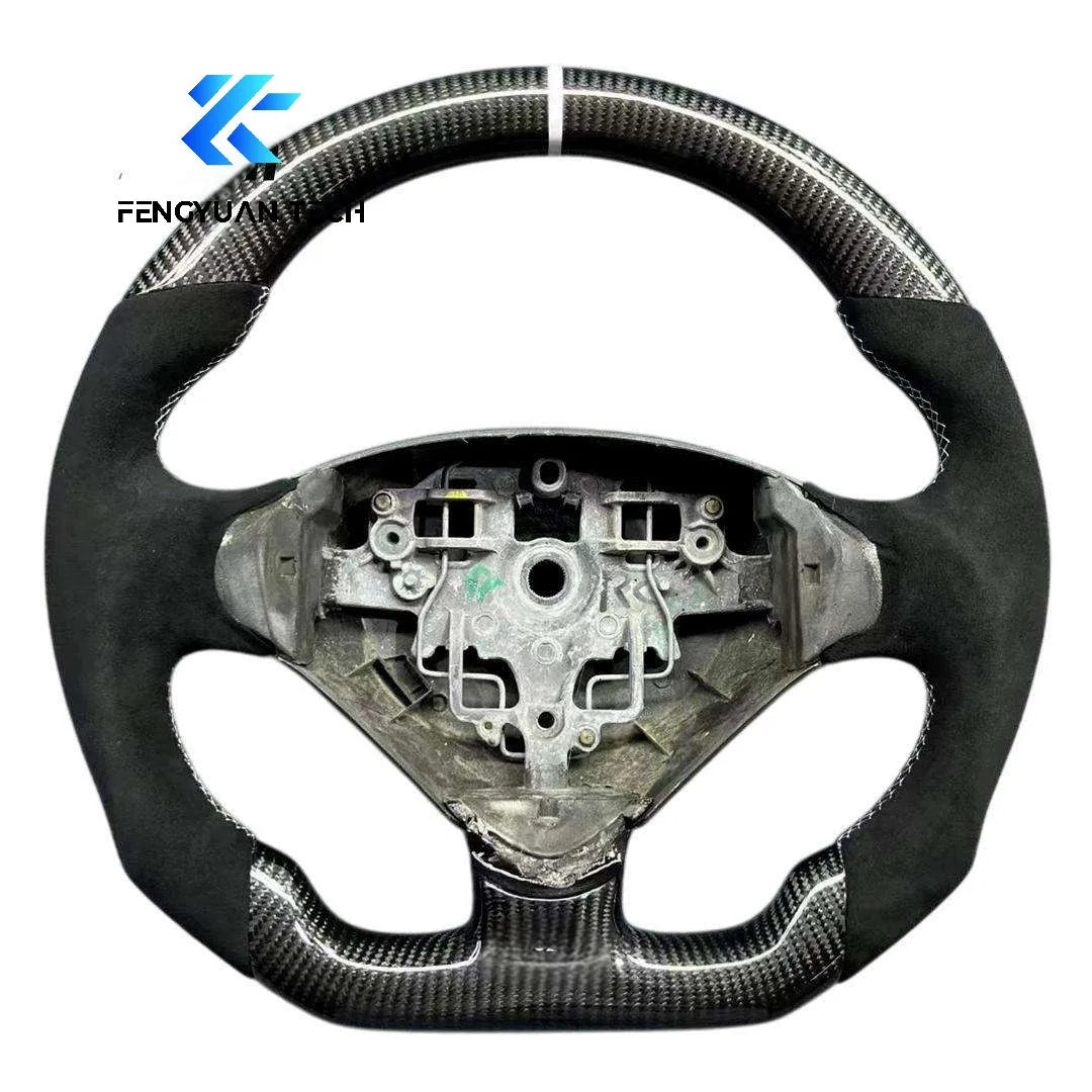 Volant sport en cuir chauffant et carbone forgé avec LED pour Peugeot RCZ, 206, 207, 208, 308, 408 et 508