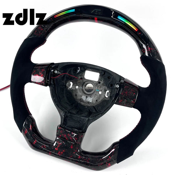 Volant carbone forgé rouge avec écran LED pour Volkswagen Golf MK5 GTI