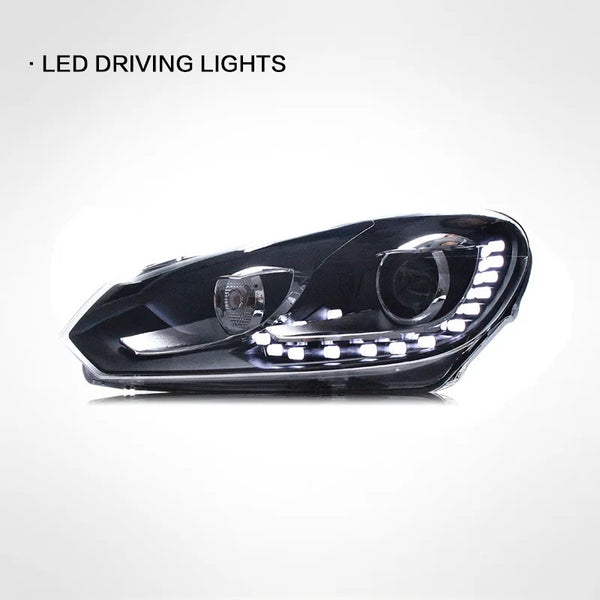 Phares LED design R20 avec feux de jour, lampe xenon – Volkswagen Golf 6 GTI, 2009-2012