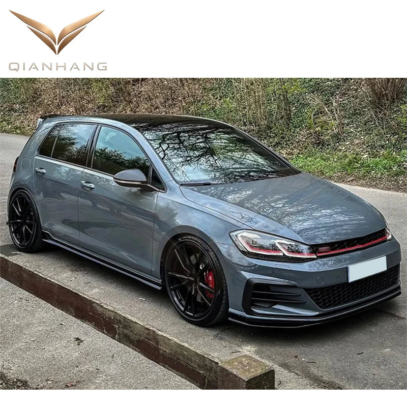 Extension de jupe latérale noire brillante pour Volkswagen Golf 7 et 7.5 R-Line, style GTI TCR
