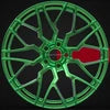 Jantes forgées monobloc vert poli multi-branches, 19 à 21 pouces