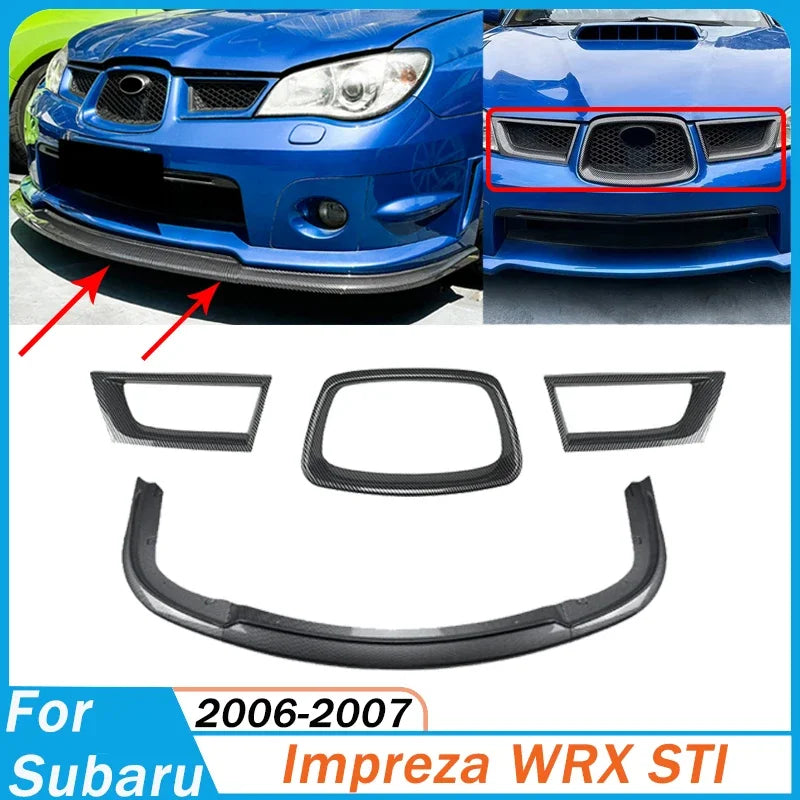 Grille avant et lèvre de pare-chocs pour Subaru Impreza WRX STI 2006–2007