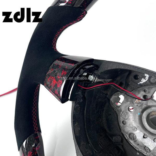 Volant carbone forgé rouge avec écran LED pour Volkswagen Golf MK5 GTI