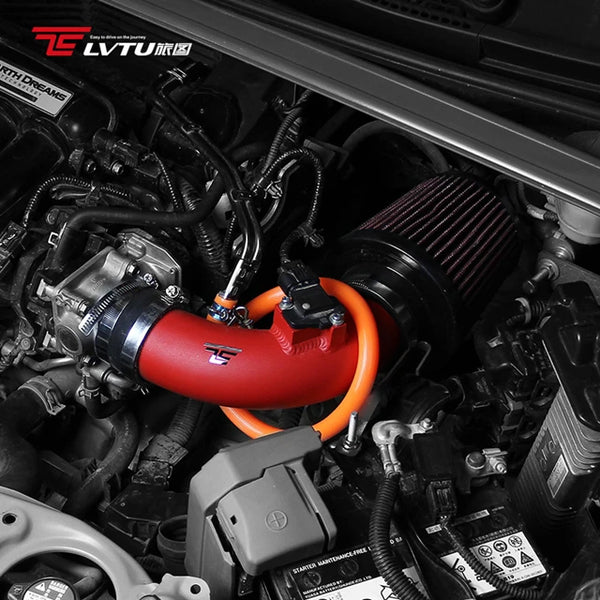 Kit filtre à air aluminium rouge Honda Fit GK5 — vue 3