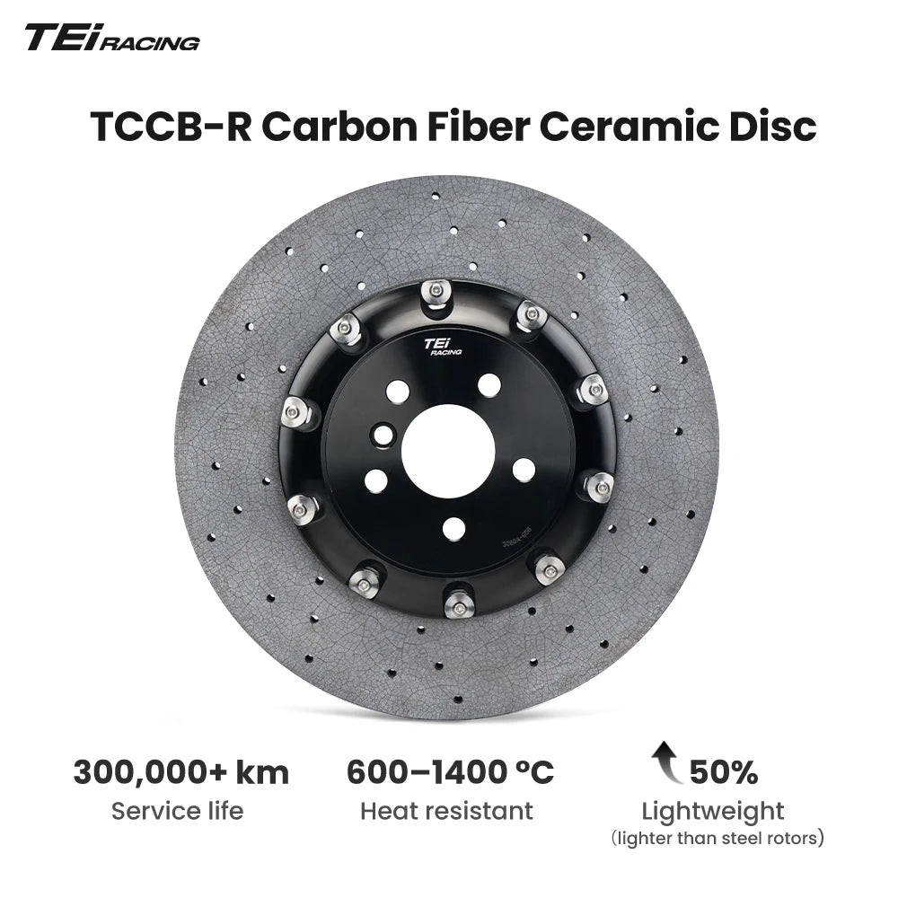 TEI S-X10 10 Piston Carbon Ceramic Big Brake kit 400mm 420mm 440mm Rotor pour tesla model s plaid – Version 2 - OURANE.COM