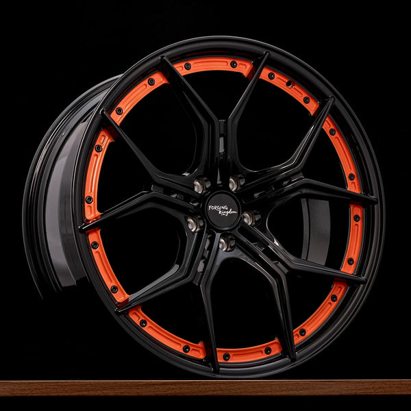 Orange Lip personnalisé Forged Aluminium jantes en alliage nouveau FORGING KINGDOM 17-24 pouces 20mm / 25mm Multi-branches Mu