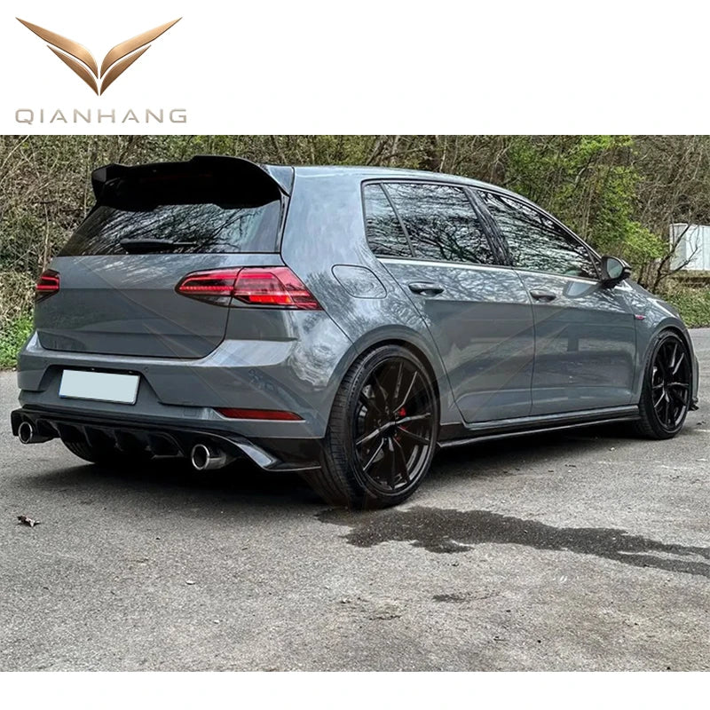 Extension de jupe latérale noire brillante pour Volkswagen Golf 7 et 7.5 R-Line, style GTI TCR