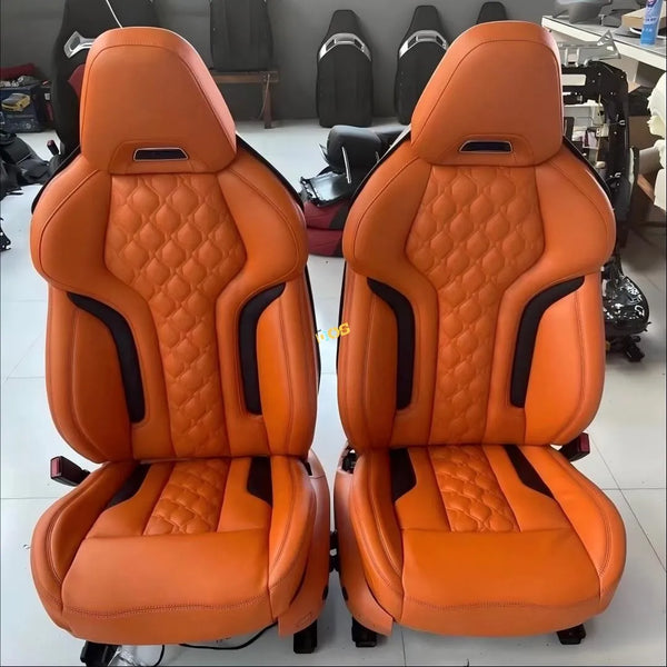 Housses de sièges cuir blanc, set complet 4 saisons pour BMW