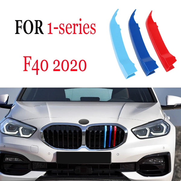 Bandes de garniture de calandre avant, 3 pièces, pour BMW série 1 2 3 4 5 6 7 8 X1 X2 X3 X4 X5 X6 X7 Z4 E46 E90 F30 E60 E81 F