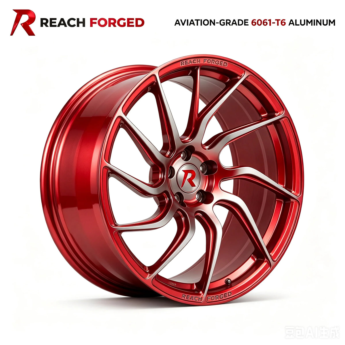 Split Ten branches Two Tone Candy rouge jantes forgées pour BMW F80 M3 20 pouces 5x112 6061-T6 monobloc DOT personnalisé PCD ET – Version 1