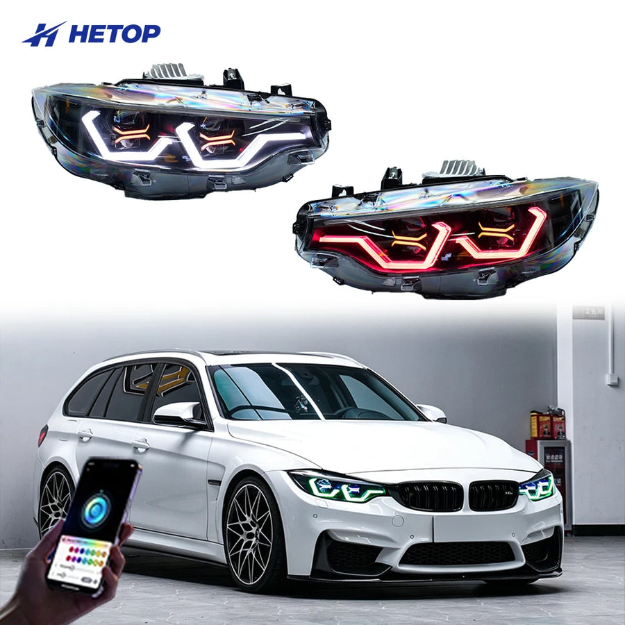 Phares LED DRL RGB HETOP style OSS – BMW Série 4 F32, M3 F80, M4 F82, 2012-2022