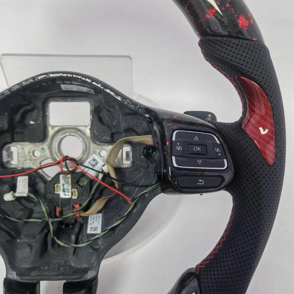 Volant carbone méplat pour Volkswagen Golf 5 R32, GTI et ED30