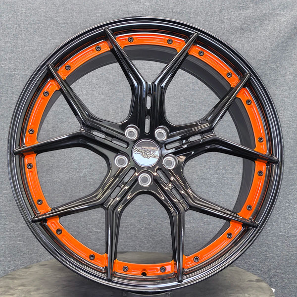 Orange Lip personnalisé Forged Aluminium jantes en alliage nouveau FORGING KINGDOM 17-24 pouces 20mm / 25mm Multi-branches Mu