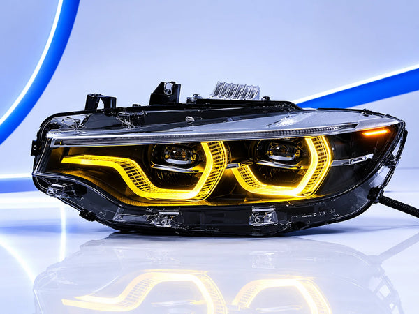 Phares LED DRL WLJ style IKON V2, 6000K blanc/jaune/ambre/rouge – BMW Série 4 F32/F33/F36/F80/F82/F8X, M3/M4