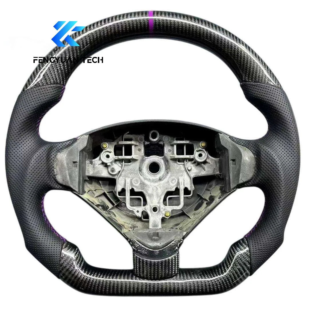 Volant sport en cuir chauffant et carbone forgé avec LED pour Peugeot RCZ, 206, 207, 208, 308, 408 et 508