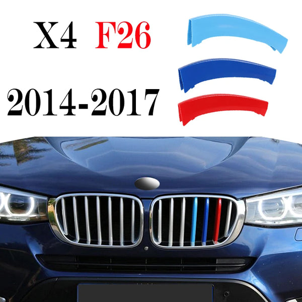Bandes de garniture de calandre avant, 3 pièces, pour BMW série 1 2 3 4 5 6 7 8 X1 X2 X3 X4 X5 X6 X7 Z4 E46 E90 F30 E60 E81 F