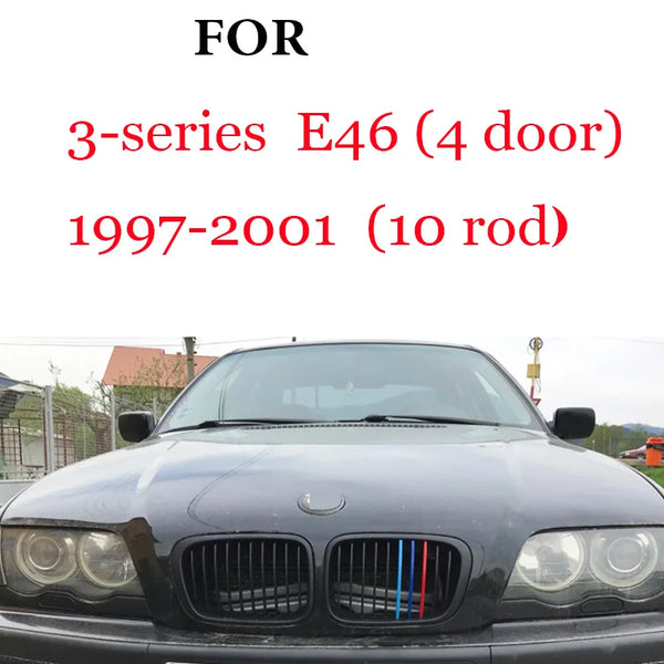Bandes de garniture de calandre avant, 3 pièces, pour BMW série 1 2 3 4 5 6 7 8 X1 X2 X3 X4 X5 X6 X7 Z4 E46 E90 F30 E60 E81 F