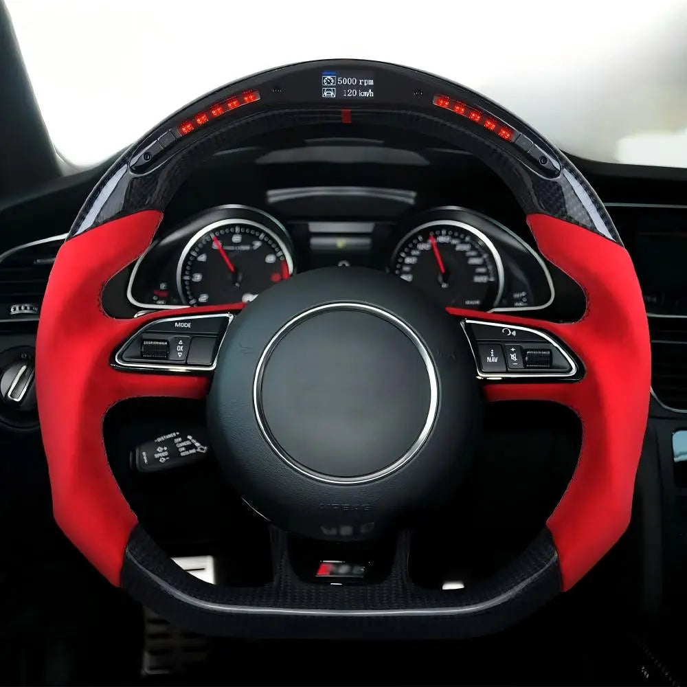 Volant sport Audi RS en carbone, cuir et Alcantara avec écran LED intelligent, pour Audi RS3, RS4 et RS5