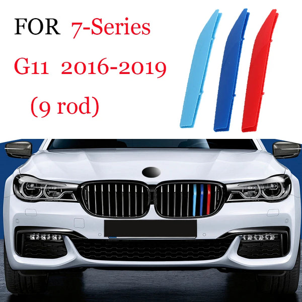 Bandes de garniture de calandre avant, 3 pièces, pour BMW série 1 2 3 4 5 6 7 8 X1 X2 X3 X4 X5 X6 X7 Z4 E46 E90 F30 E60 E81 F