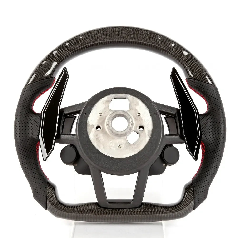 Volant sport en fibre de carbone avec LED RPM pour Audi A3, A4, A5, A6, A7, Q5, Q7, TT, S3, S5, RS3, RS5, RS7 et R8