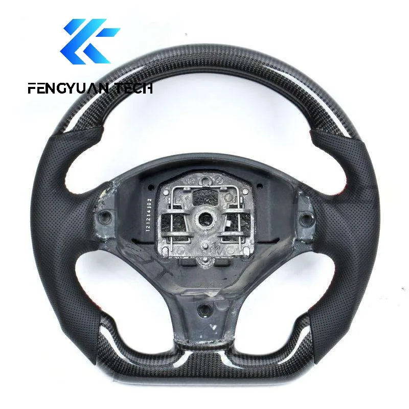 Volant sport en cuir chauffant et carbone forgé avec LED pour Peugeot RCZ, 206, 207, 208, 308, 408 et 508