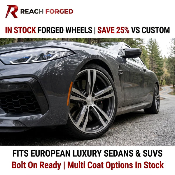 Reach Forged 6061 T6 Monoblock Wheels Five Spoke V Shape Machined Face Alloy Rims Fit European Luxury Sedans SUVs in Sto