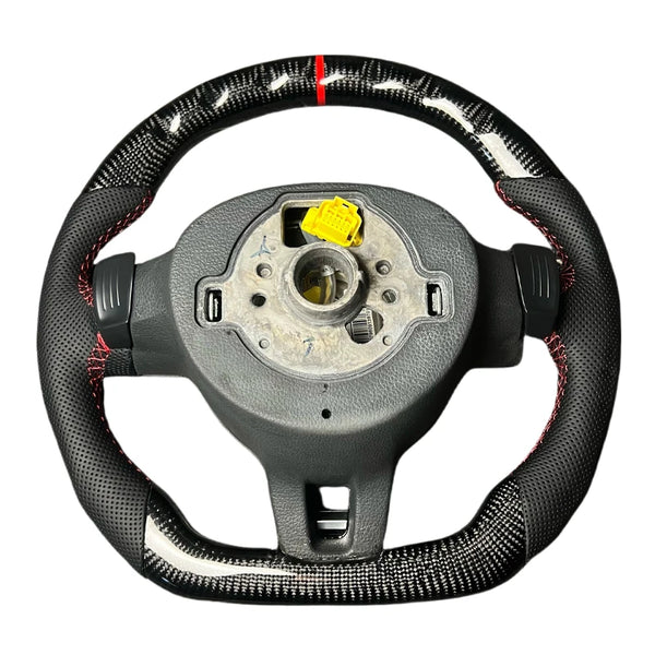 Kit d’habillage carbone brillant pour volant Volkswagen Golf MK5 à MK7
