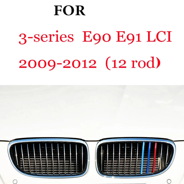 Bandes de garniture de calandre avant, 3 pièces, pour BMW série 1 2 3 4 5 6 7 8 X1 X2 X3 X4 X5 X6 X7 Z4 E46 E90 F30 E60 E81 F